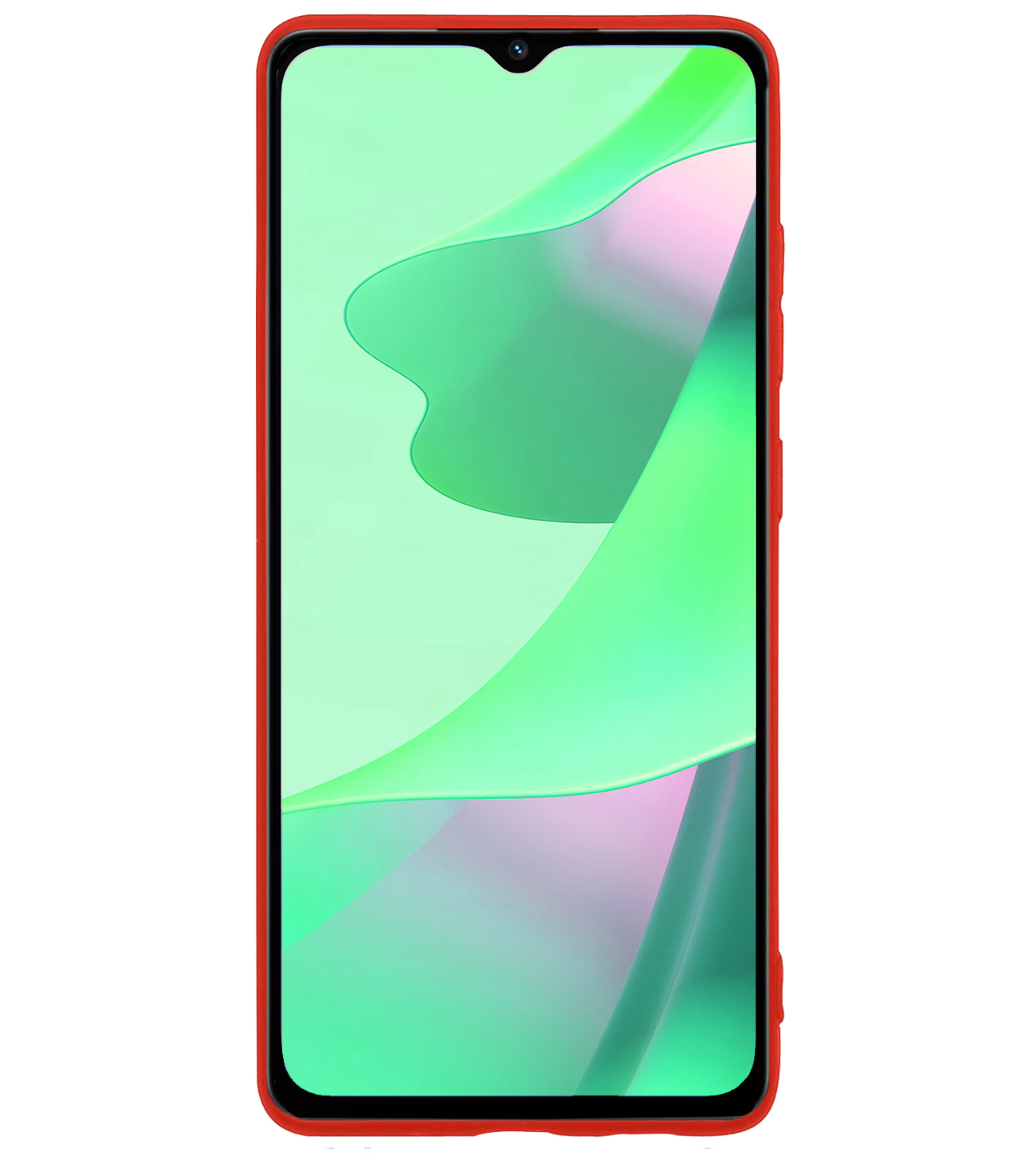 BASEY. Hoes Geschikt voor OPPO A16 Hoesje Siliconen Back Cover Case - Hoesje Geschikt voor OPPO A16 Hoes Cover Hoesje - Rood