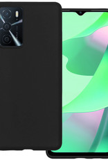 BASEY. Hoes Geschikt voor OPPO A16 Hoesje Siliconen Back Cover Case - Hoesje Geschikt voor OPPO A16 Hoes Cover Hoesje - Zwart