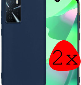 BASEY. BASEY. OPPO A16 Hoesje Siliconen - Donkerblauw - 2 PACK