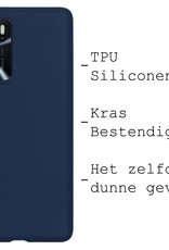 BASEY. Hoes Geschikt voor OPPO A16 Hoesje Siliconen Back Cover Case - Hoesje Geschikt voor OPPO A16 Hoes Cover Hoesje - Donkerblauw - 2 Stuks