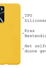 BASEY. Hoes Geschikt voor OPPO A16 Hoesje Siliconen Back Cover Case - Hoesje Geschikt voor OPPO A16 Hoes Cover Hoesje - Geel - 2 Stuks