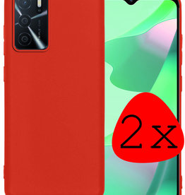 BASEY. BASEY. OPPO A16 Hoesje Siliconen - Rood - 2 PACK