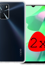 BASEY. Hoes Geschikt voor OPPO A16 Hoesje Siliconen Back Cover Case - Hoesje Geschikt voor OPPO A16 Hoes Cover Hoesje - Transparant - 2 Stuks