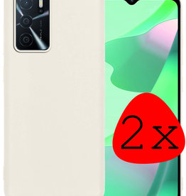 BASEY. BASEY. OPPO A16 Hoesje Siliconen - Wit - 2 PACK