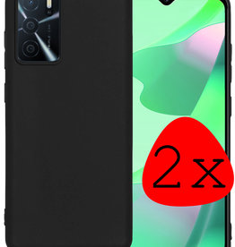 BASEY. BASEY. OPPO A16 Hoesje Siliconen - Zwart - 2 PACK