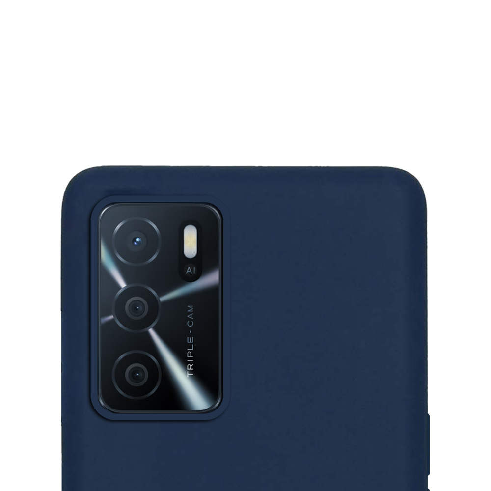 NoXx Hoes Geschikt voor OPPO A16 Hoesje Cover Siliconen Back Case Hoes - Donkerblauw