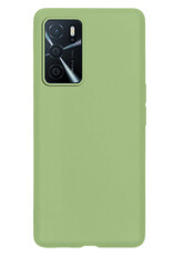 NoXx Hoes Geschikt voor OPPO A16 Hoesje Cover Siliconen Back Case Hoes - Groen