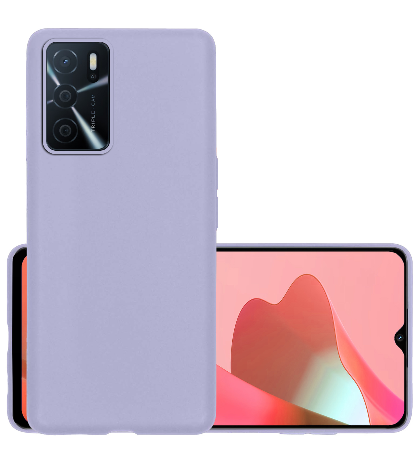 NoXx Hoes Geschikt voor OPPO A16 Hoesje Cover Siliconen Back Case Hoes - Lila