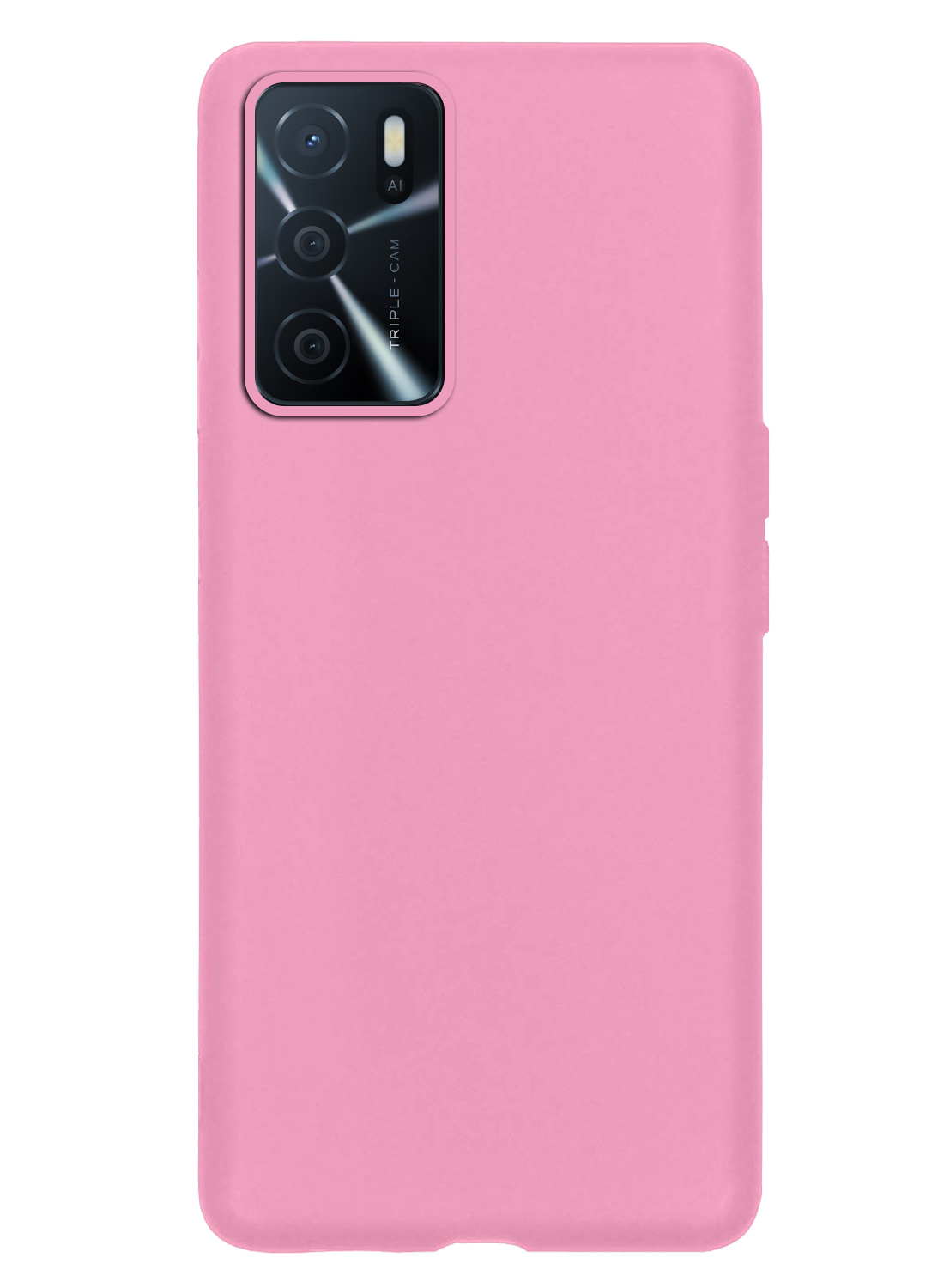 NoXx Hoes Geschikt voor OPPO A16 Hoesje Cover Siliconen Back Case Hoes - Lichtroze