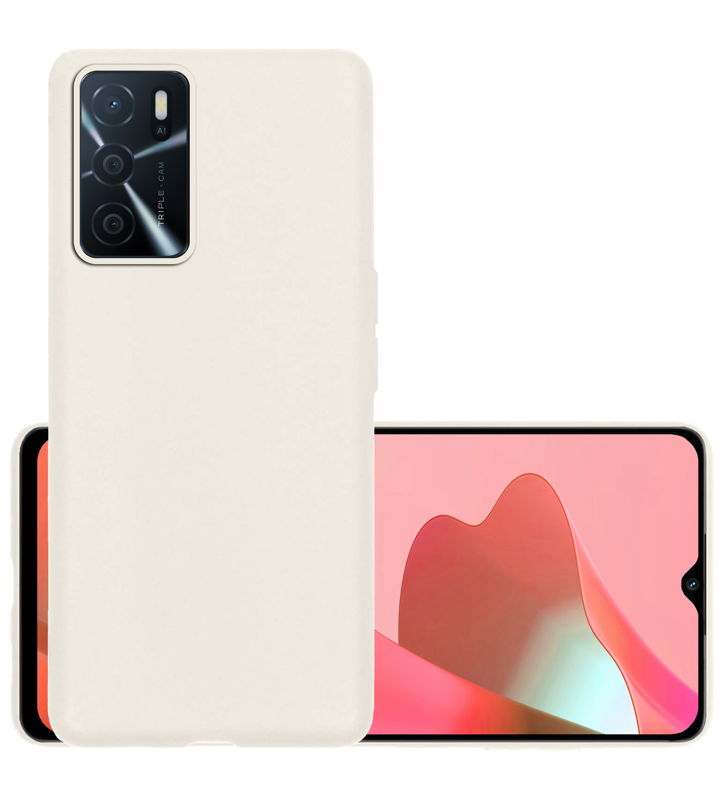 NoXx Hoes Geschikt voor OPPO A16 Hoesje Cover Siliconen Back Case Hoes - Wit