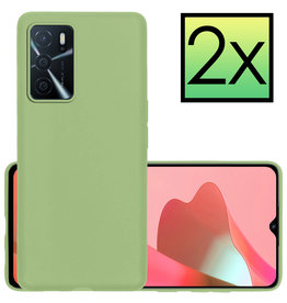 NoXx NoXx OPPO A16 Hoesje Siliconen - Groen - 2 PACK