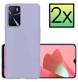 NoXx NoXx OPPO A16 Hoesje Siliconen - Lila - 2 PACK