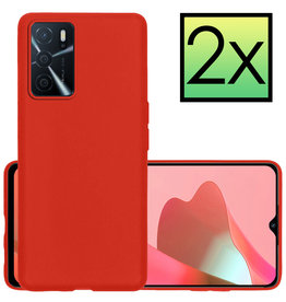 NoXx NoXx OPPO A16 Hoesje Siliconen - Rood - 2 PACK