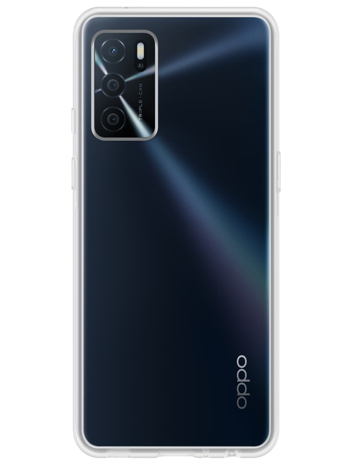 NoXx Hoes Geschikt voor OPPO A16 Hoesje Cover Siliconen Back Case Hoes - Transparant - 2x