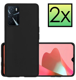 NoXx NoXx OPPO A16 Hoesje Siliconen - Zwart - 2 PACK