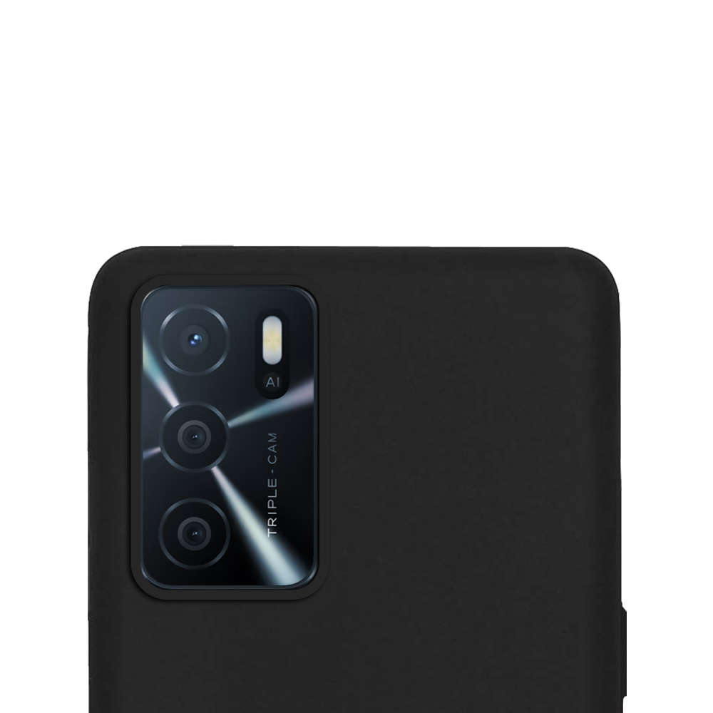 NoXx Hoes Geschikt voor OPPO A16 Hoesje Cover Siliconen Back Case Hoes - Zwart - 2x