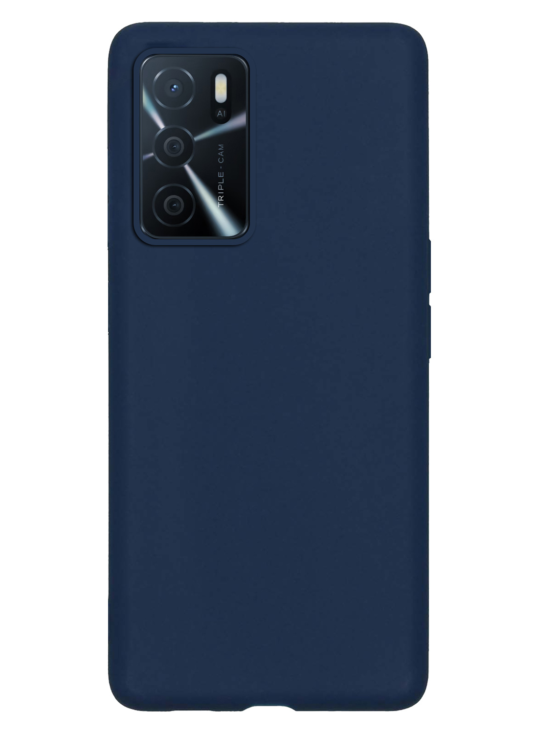 Nomfy Hoesje Geschikt voor OPPO A16 Hoesje Siliconen Cover Case - Hoes Geschikt voor OPPO A16 Hoes Back Case - Donkerblauw