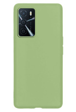 Nomfy Hoesje Geschikt voor OPPO A16 Hoesje Siliconen Cover Case - Hoes Geschikt voor OPPO A16 Hoes Back Case - Groen