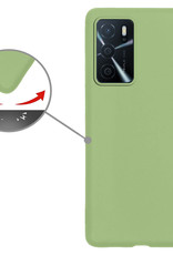 Nomfy Hoesje Geschikt voor OPPO A16 Hoesje Siliconen Cover Case - Hoes Geschikt voor OPPO A16 Hoes Back Case - Groen