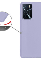 Nomfy Hoesje Geschikt voor OPPO A16 Hoesje Siliconen Cover Case - Hoes Geschikt voor OPPO A16 Hoes Back Case - Lila
