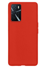 Nomfy Hoesje Geschikt voor OPPO A16 Hoesje Siliconen Cover Case - Hoes Geschikt voor OPPO A16 Hoes Back Case - Rood