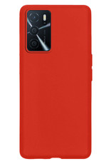 Nomfy OPPO A16 Hoes Cover Siliconen Case - OPPO A16 Hoesje Case Siliconen Hoes Back Cover - Rood