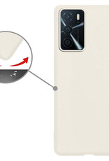 Nomfy Hoesje Geschikt voor OPPO A16 Hoesje Siliconen Cover Case - Hoes Geschikt voor OPPO A16 Hoes Back Case - Wit