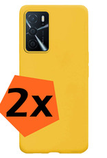 Nomfy Hoesje Geschikt voor OPPO A16 Hoesje Siliconen Cover Case - Hoes Geschikt voor OPPO A16 Hoes Back Case - 2-PACK - Geel