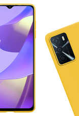 Nomfy Hoesje Geschikt voor OPPO A16 Hoesje Siliconen Cover Case - Hoes Geschikt voor OPPO A16 Hoes Back Case - 2-PACK - Geel