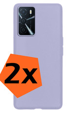 Nomfy Hoesje Geschikt voor OPPO A16 Hoesje Siliconen Cover Case - Hoes Geschikt voor OPPO A16 Hoes Back Case - 2-PACK - Lila