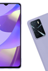 Nomfy Hoesje Geschikt voor OPPO A16 Hoesje Siliconen Cover Case - Hoes Geschikt voor OPPO A16 Hoes Back Case - 2-PACK - Lila