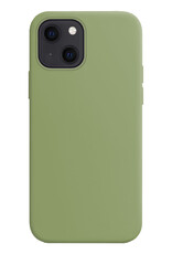 NoXx Hoes Geschikt voor iPhone 13 Mini Hoesje Cover Siliconen Back Case Hoes Met Screenprotector - Groen