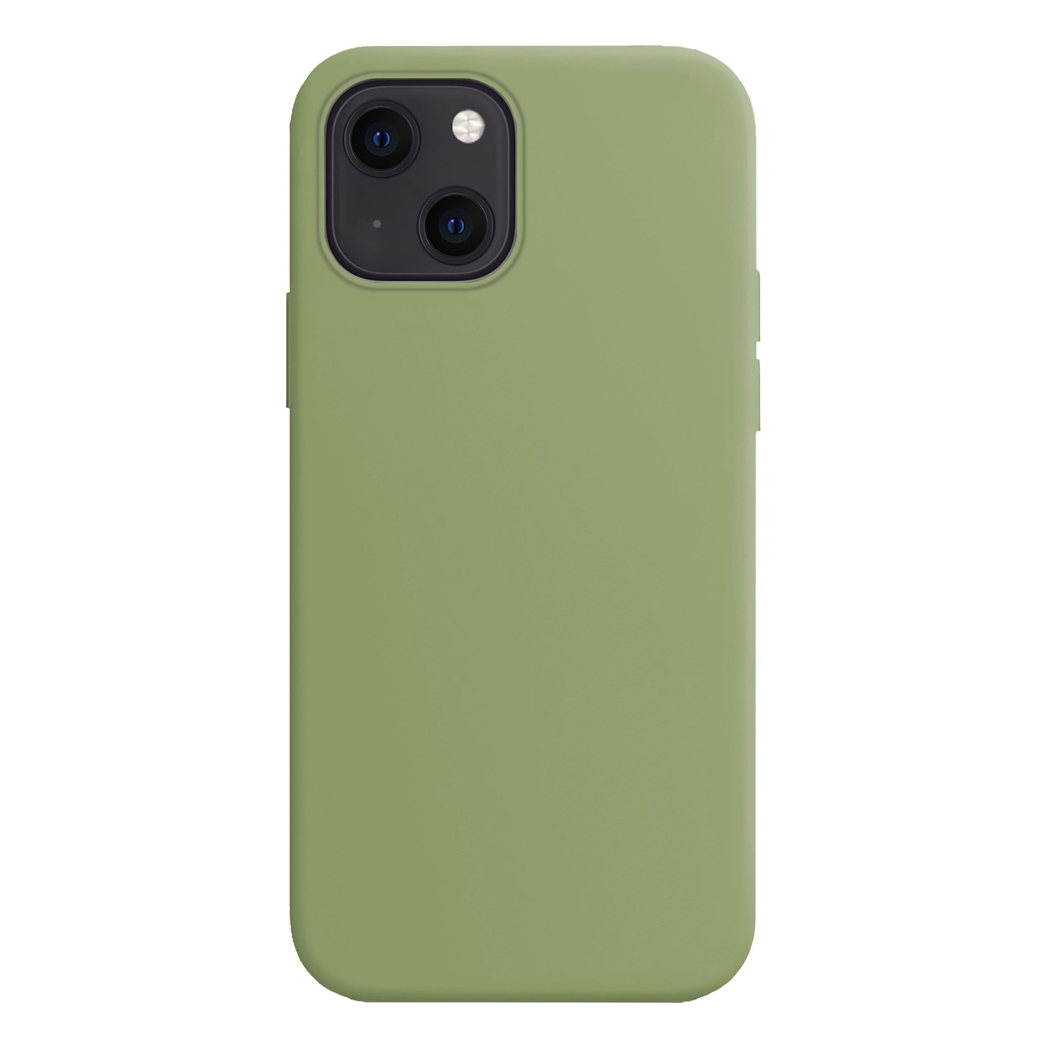 NoXx Hoes Geschikt voor iPhone 13 Mini Hoesje Cover Siliconen Back Case Hoes Met Screenprotector - Groen