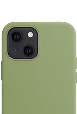NoXx Hoes Geschikt voor iPhone 13 Mini Hoesje Cover Siliconen Back Case Hoes Met Screenprotector - Groen