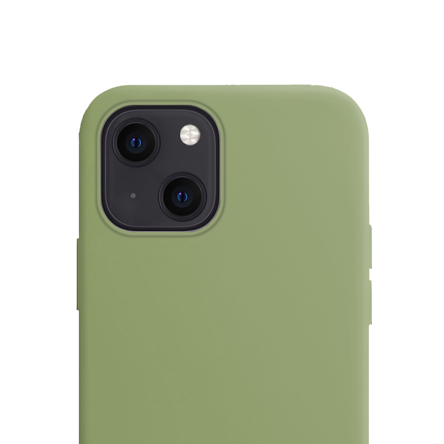NoXx Hoes Geschikt voor iPhone 13 Mini Hoesje Cover Siliconen Back Case Hoes Met Screenprotector - Groen