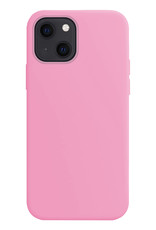 NoXx Hoes Geschikt voor iPhone 13 Mini Hoesje Cover Siliconen Back Case Hoes Met Screenprotector - Lichtroze