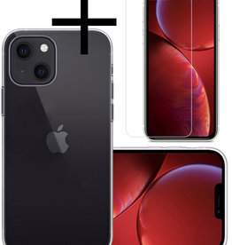 NoXx NoXx iPhone 13 Mini Hoesje Siliconen Met Screenprotector - Transparant