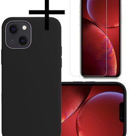 NoXx NoXx iPhone 13 Mini Hoesje Siliconen Met Screenprotector - Zwart