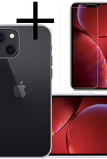 NoXx Hoes Geschikt voor iPhone 13 Hoesje Cover Siliconen Back Case Hoes Met Screenprotector - Transparant