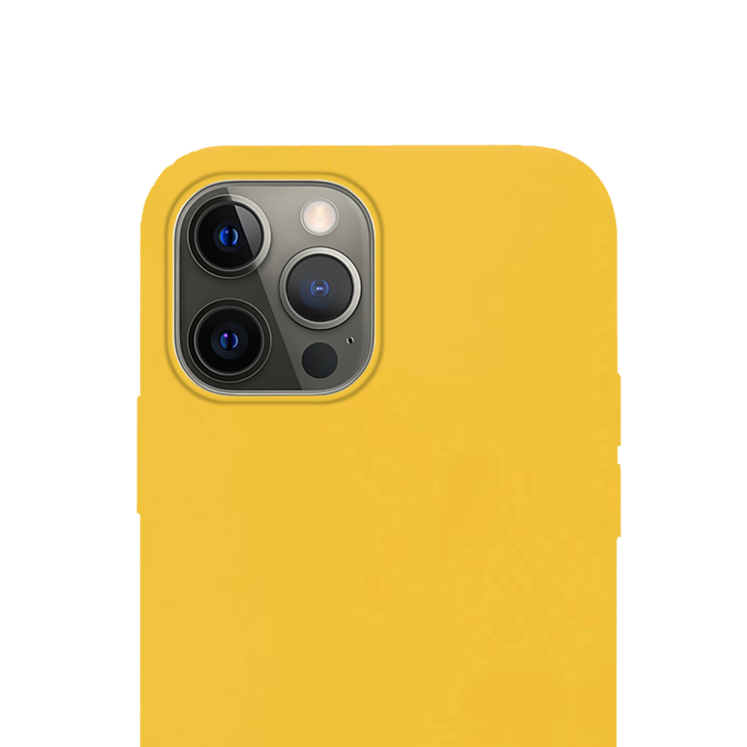 NoXx Hoes Geschikt voor iPhone 13 Pro Max Hoesje Cover Siliconen Back Case Hoes Met Screenprotector - Geel