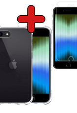 BASEY. Hoes Geschikt voor iPhone SE 2022 Hoesje Shock Proof Case Hoes Siliconen Met Screenprotector - Hoesje Geschikt voor iPhone SE (2022) Hoes Cover Shockproof - Transparant