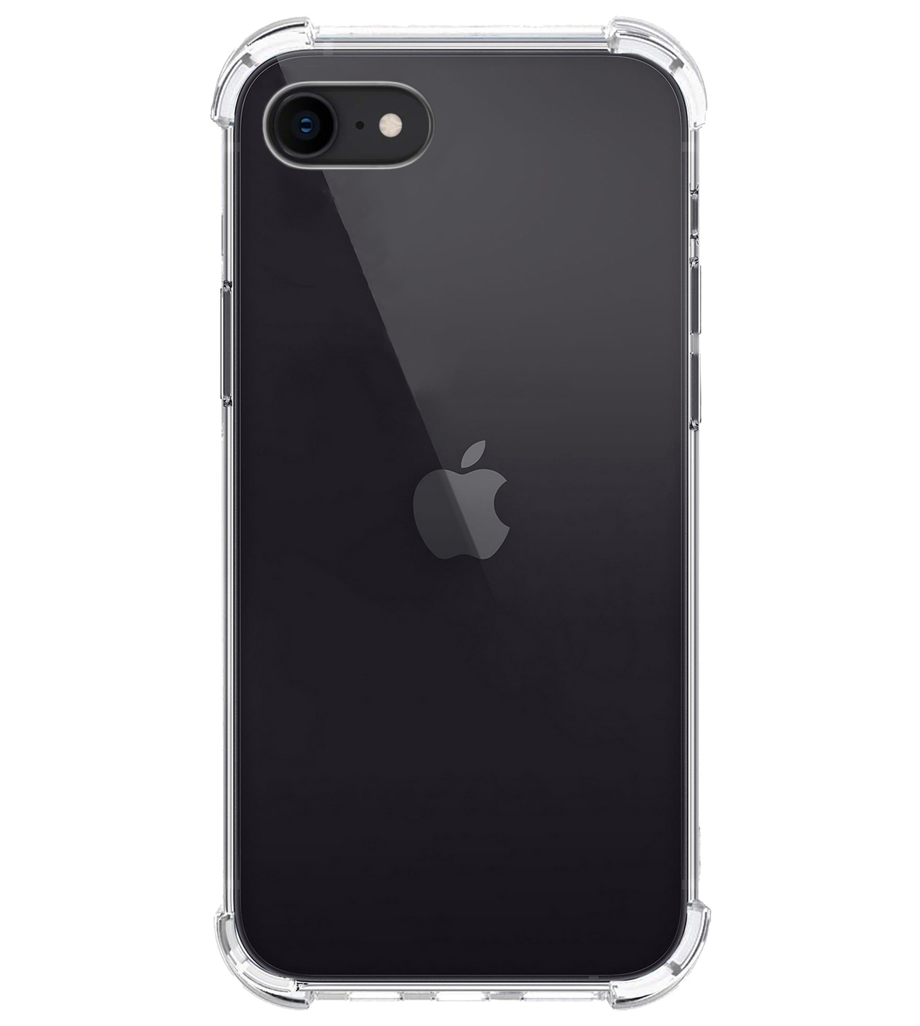 BASEY. Hoes Geschikt voor iPhone SE 2022 Hoesje Shock Proof Case Hoes Siliconen Met Screenprotector - Hoesje Geschikt voor iPhone SE (2022) Hoes Cover Shockproof - Transparant