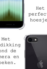 BASEY. Hoes Geschikt voor iPhone SE 2022 Hoesje Shock Proof Case Hoes Siliconen Met Screenprotector - Hoesje Geschikt voor iPhone SE (2022) Hoes Cover Shockproof - Transparant