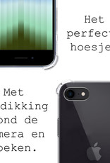 BASEY. iPhone SE 2022 Hoesje Shock Proof Met Screenprotector Tempered Glass - iPhone SE 2022 Screen Protector Beschermglas Hoes Shockproof - Transparant