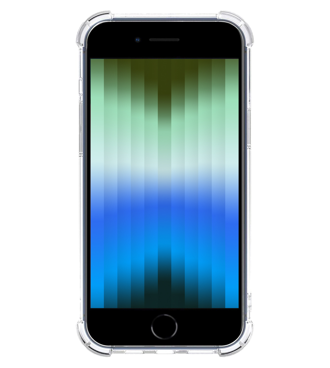 BASEY. iPhone SE 2022 Hoesje Shock Proof Met 2x Screenprotector Tempered Glass - iPhone SE 2022 Screen Protector Beschermglas Hoes Shockproof - Transparant