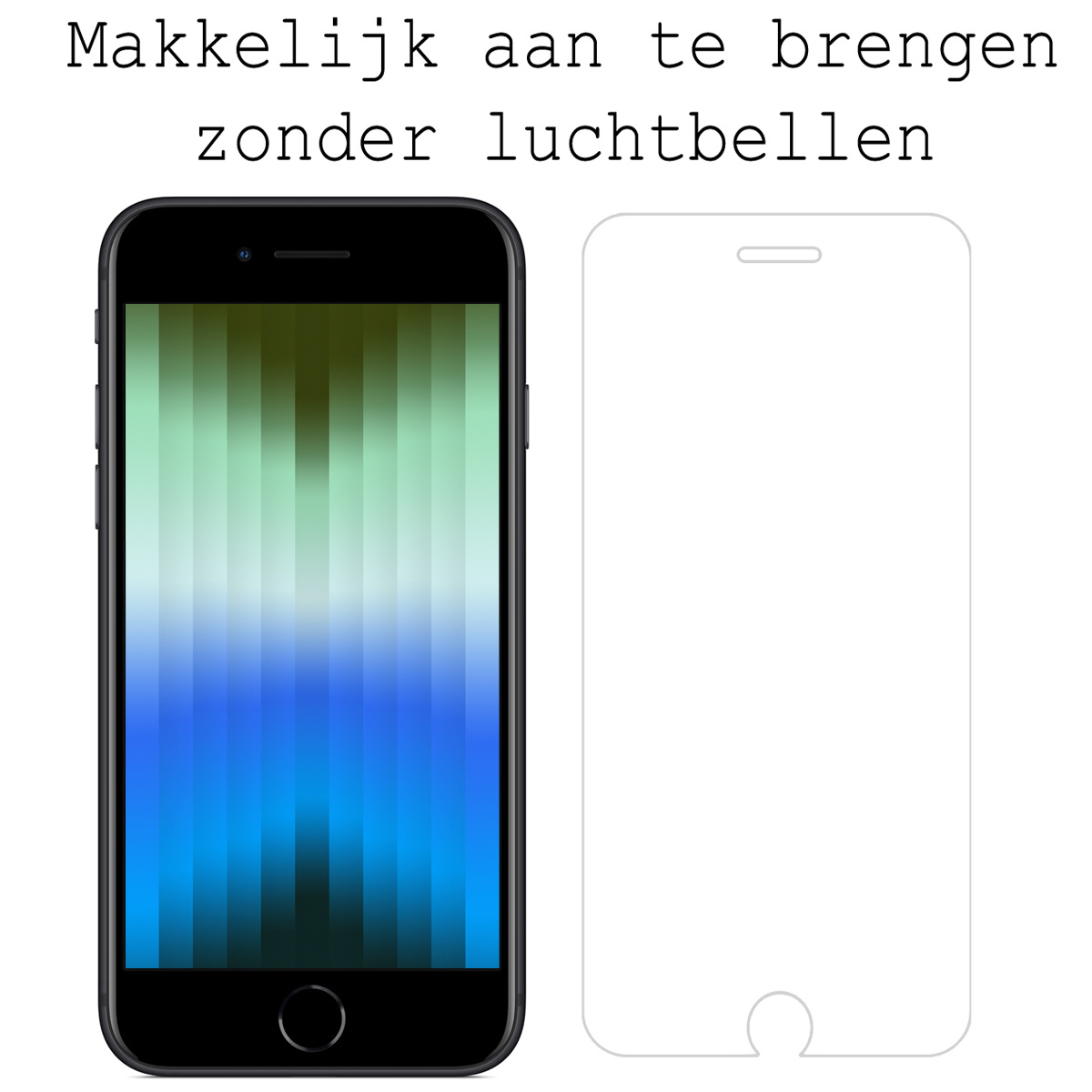 Nomfy Hoesje Geschikt voor iPhone SE 2022 Hoesje Shock Proof Cover Case Shockproof Met 2x Screenprotector - Hoes Geschikt voor iPhone SE (2022) Hoes Siliconen Back Case - Transparant