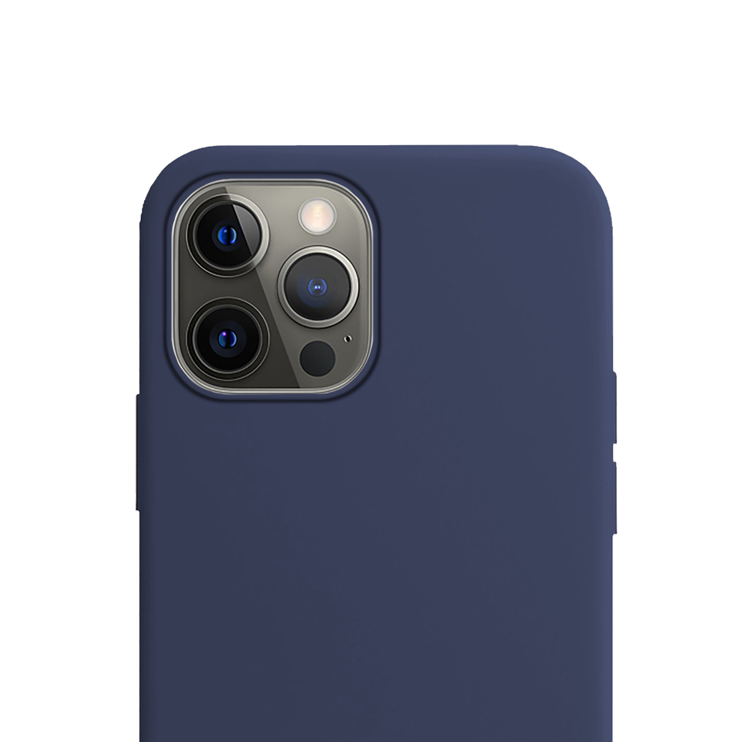 NoXx Hoes Geschikt voor iPhone 13 Pro Hoesje Cover Siliconen Back Case Hoes Met 2x Screenprotector - Donkerblauw