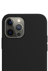 NoXx Hoes Geschikt voor iPhone 13 Pro Hoesje Cover Siliconen Back Case Hoes Met 2x Screenprotector - Zwart