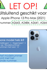 NoXx Hoes Geschikt voor iPhone 13 Pro Max Hoesje Cover Siliconen Back Case Hoes Met 2x Screenprotector - Donkerblauw