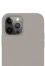 NoXx Hoes Geschikt voor iPhone 13 Pro Max Hoesje Cover Siliconen Back Case Hoes Met 2x Screenprotector - Grijs